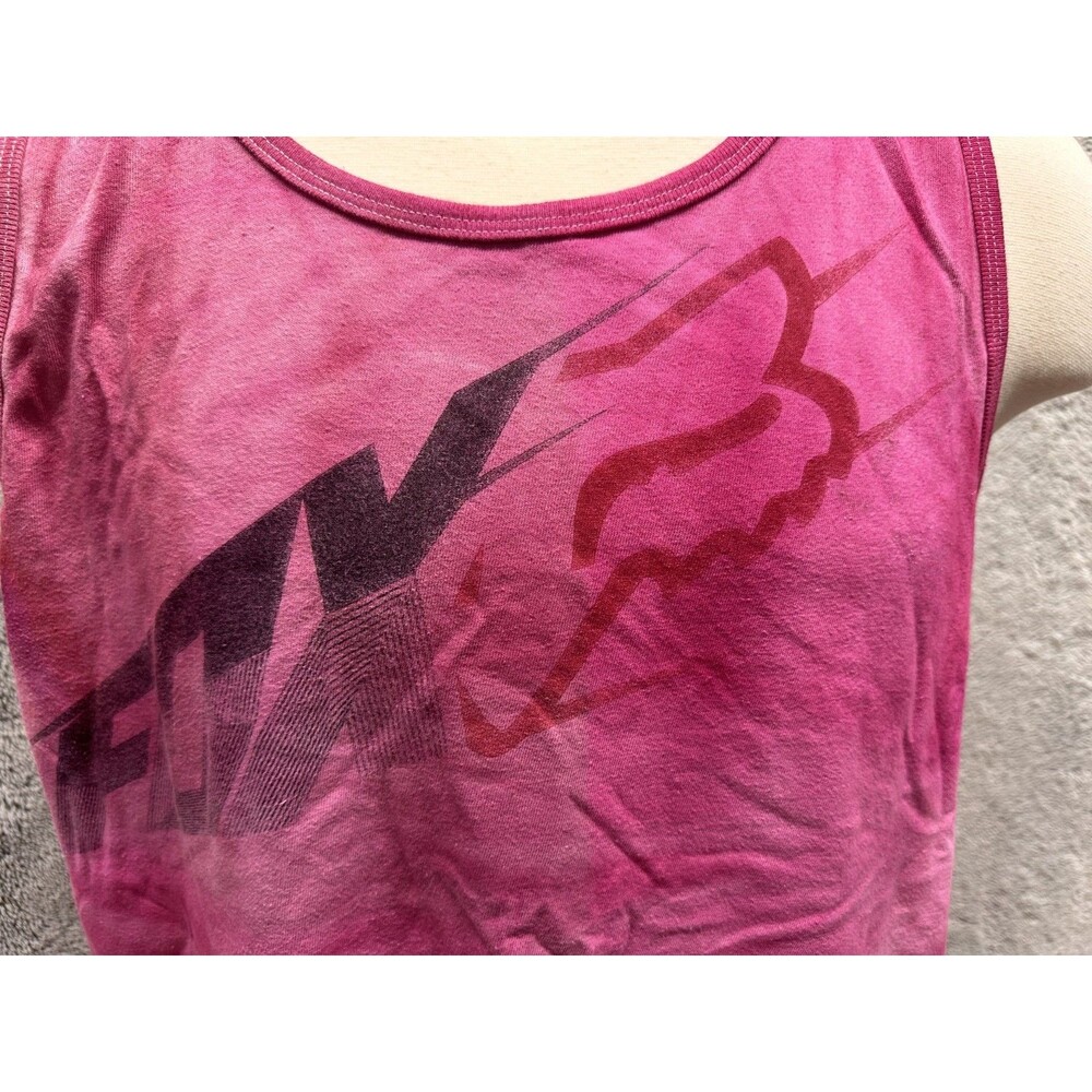 Fox Racing Tank Top XXL Pink Tie Dye Logo Graphic Vintage Y2K Motocross - Picture 3 of 11